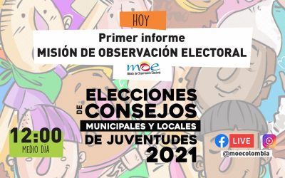 Primer informe Misión de Observación Electoral MOE – medio día Elecciones a Consejos Municipales de la Juventud. 12:00 del medio día