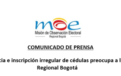 Violencia e inscripción irregular de cédulas preocupa a la MOE Regional Bogotá