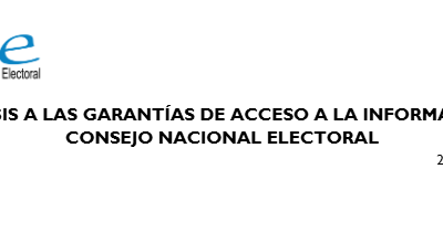 Análisis a las garantías de acceso a la información- Consejo Nacional Electoral