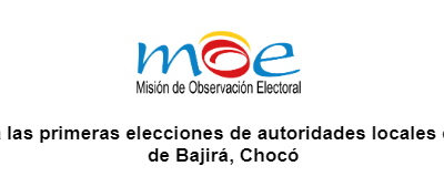 MOE observará las primeras elecciones de autoridades locales en Nuevo Belén de Bajirá, Chocó