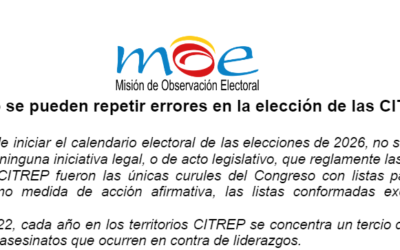 “En el 2026 no se pueden repetir errores en la elección de las CITREP”: MOE