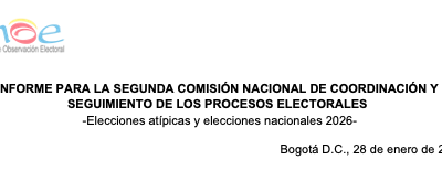 Informe para la segunda Comisión Nacional de Coordinación y Seguimiento de los procesos electorales – Elecciones atípicas y elecciones nacionales 2026