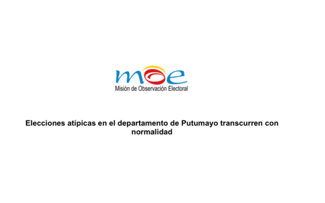 Elecciones atípicas en el departamento de Putumayo transcurren con normalidad