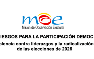 GRAVES RIESGOS PARA LA PARTICIPACIÓN DEMOCRÁTICA: MOE alerta sobre la violencia contra liderazgos y la radicalización política en contexto de las elecciones de 2026