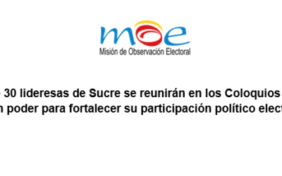 Más de 30 lideresas de Sucre se reunirán en los Coloquios Mujeres con poder para fortalecer su participación político electoral