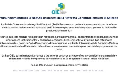 Pronunciamiento de la RedOIE en contra de la Reforma Constitucional en El Salvador