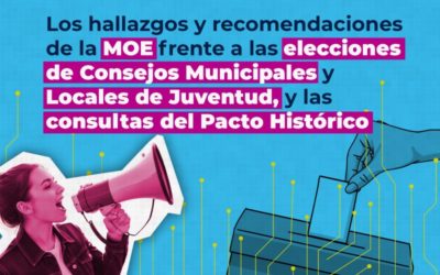 Los hallazgos y recomendaciones de la MOE frente a las elecciones de Consejos Municipales y Locales de Juventud y las consultas del Pacto Histórico